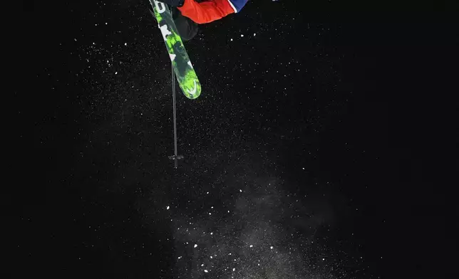 Norway's Ulrik Samnoey competes during the men's freestyle skiing big air qualifications at the 2026 Winter Olympics, in Livigno, Italy, Sunday, Feb. 15, 2026. (AP Photo/Lindsey Wasson)