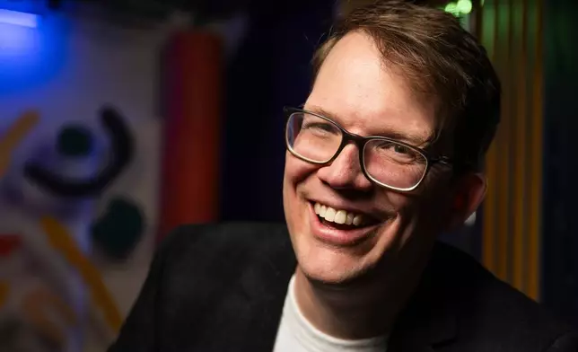 Hank Green sits for a portrait at his studio in Missoula, Mont., on Tuesday, Jan. 27, 2026. (AP Photo/Tommy Martino)