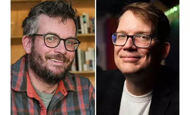 FILE- This combination of photos show brothers John Green, left, and Hank Green. (AP Photo)