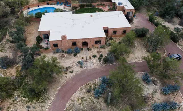 The home of Nancy Guthrie, the missing mother of “Today” show host Savannah Guthrie, is seen from above, Thursday, Feb. 5, 2026, in Tucson, Ariz. (AP Photo/Caitlin O'Hara)