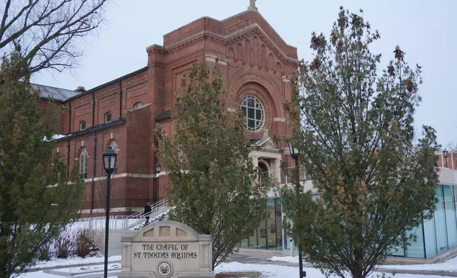 The Chapel of St. Thomas Aquinas before Catholic cardinals and bishops celebrated a Mass in solidarity with migrants in St. Paul, Minn., on Friday, Feb. 27, 2026. (AP Photo/Giovanna Dell'Orto)