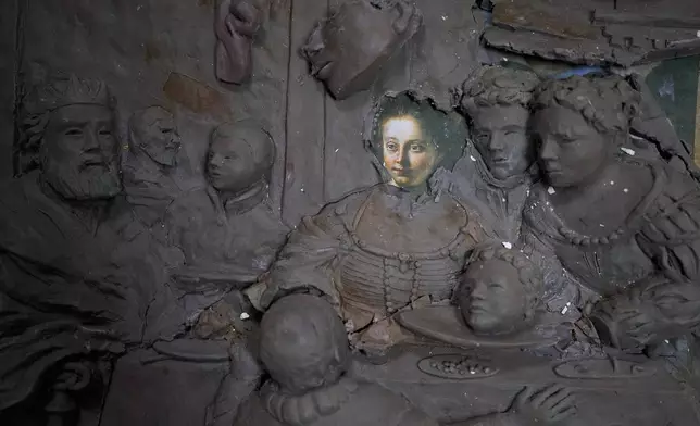 A painting transformed into bas-relief is on display at the laboratory of tactile education at the Omero Tactile Museum in Ancona, Italy, Friday, Jan. 16, 2026. (AP Photo/Alessandra Tarantino)