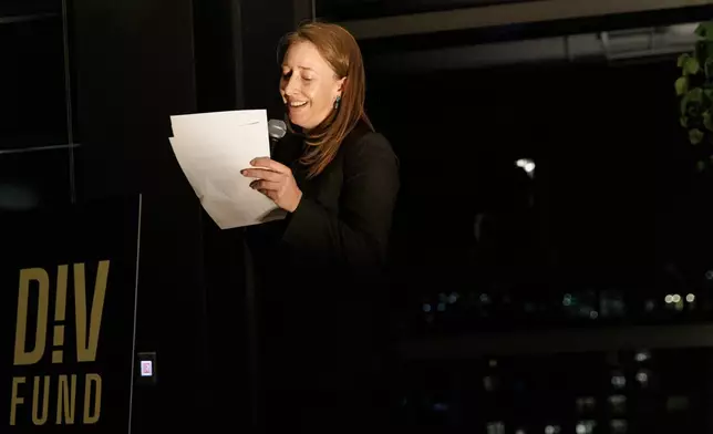 Jessica Vernon, founder and CEO of Maisha Meds, speaks at an event Thursday, Feb. 5, 2026, in Washington. (AP Photo/Moriah Ratner)