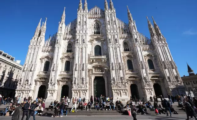 A view of Milan's Duomo cathedral at the 2026 Winter Olympics, in Milan, Italy, Sunday, Feb. 15, 2026. (AP Photo/Antonio Calanni)