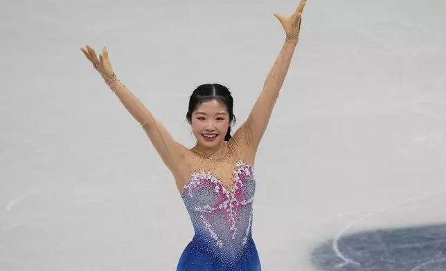 Ami Nakai of Japan competes during the women's figure skating free program at the 2026 Winter Olympics, in Milan, Italy, Thursday, Feb. 19, 2026. (AP Photo/Francisco Seco)
