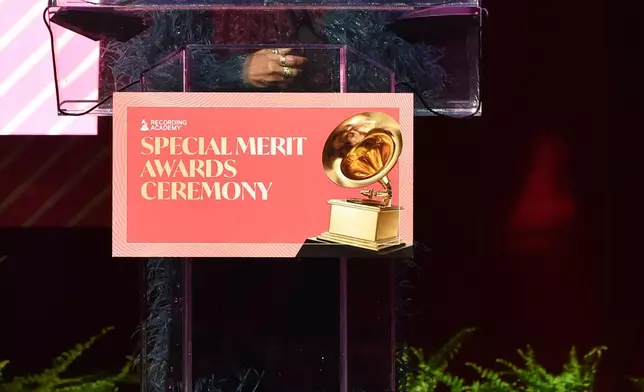 Chaka Khan accepts the lifetime achievement award during the Recording Academy's Special Merit Awards on Saturday, Jan. 31, 2026, at the Wilshire Ebell Theatre in Los Angeles. (Photo by Richard Shotwell/Invision/AP)