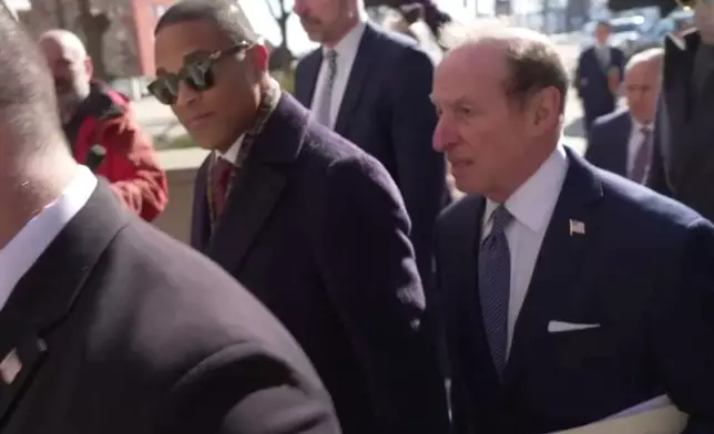 Journalist Don Lemon enters the courthouse in St. Paul, Minn., on Friday, Feb. 13, 2026. (AP Photo/Mark Vancleave)