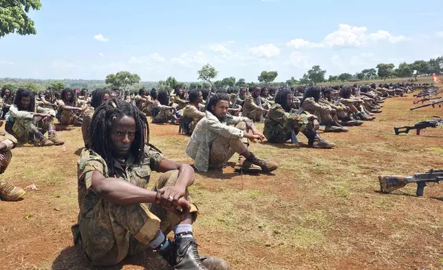 Oromo Liberation Army (OLA) fighters attend an orientation session in western Oromia, Ethiopia, June 2, 2025. (AP Photo)