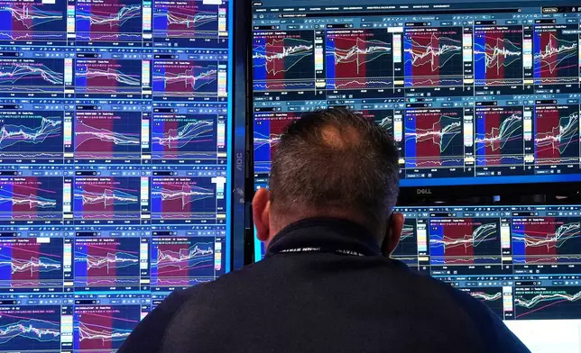Specialist Anthony Matesic works at his post on the floor of the New York Stock Exchange, Monday, Feb. 2, 2026. (AP Photo/Richard Drew)