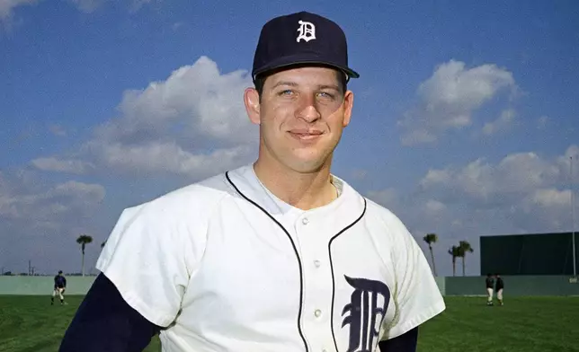 FILE - Mickey Lolich, pitcher of Detroit Tigers poses for a photo, March 1968. (AP Photo, File)