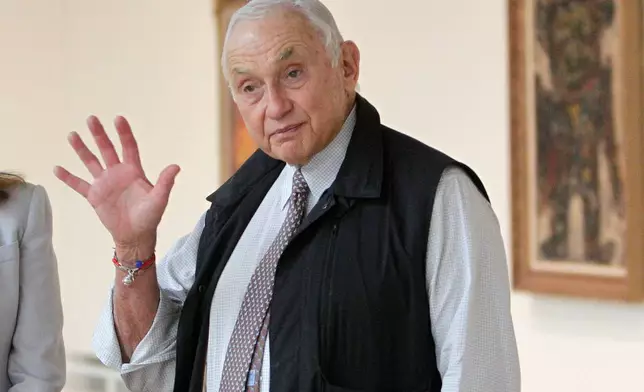FILE - Chairman and CEO of Victoria's Secret parent L Brands Les Wexner tours the exhibit at the Wexner Center for the Arts in Columbus, Ohio, Sept. 19, 2014. (AP Photo/Jay LaPrete, File)