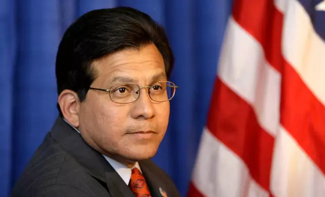 FILE - Attorney General Alberto Gonzales is seen in New Orleans, Aug. 28, 2007. (AP Photo/Alex Brandon, File)