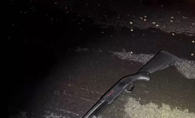 This image provided by the Palm Beach County Sheriff's Office, Sunday, Feb. 22, 2026, shows a weapon and gas can found after a 21-year-old man was shot and killed by authorities after entering the secure perimeter of Mar-a-Lago. (Palm Beach County Sheriff's Office via AP)