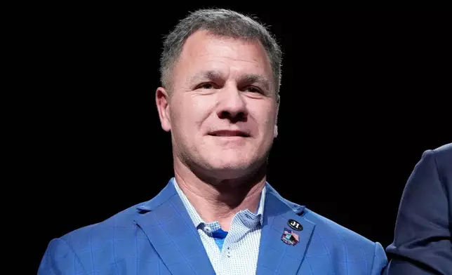 Adam Vinatieri smiles after being announced for the Pro Football Hall of Fame class of 2026 during football's NFL Honors award show in San Francisco, Thursday, Feb. 5, 2026. (AP Photo/Brynn Anderson)