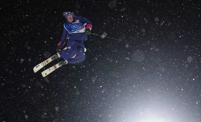 United States' Mac Forehand competes during the men's freestyle skiing big air finals at the 2026 Winter Olympics, in Livigno, Italy, Tuesday, Feb. 17, 2026. (AP Photo/Gregory Bull)