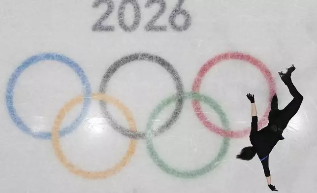 Kyrylo Marsak of Ukraine competes during the men's free skate program in figure skating at the 2026 Winter Olympics, in Milan, Italy, Friday, Feb. 13, 2026. (AP Photo/Christophe Ena)