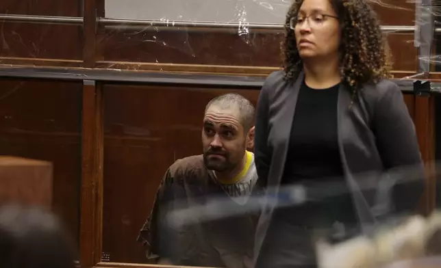 Nick Reiner pleads not guilty today to two counts of first-degree murder in the deaths of his parents, Rob Reiner and Michele Singer Reiner, with public defense attorney, Kimberly Green, during his arraignment on murder charges for the deaths of his parents, Monday, Feb. 23, 2026, in Los Angeles. (Chris Torres/Pool Photo via AP)