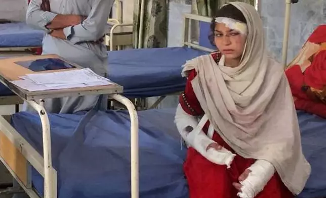 A girl, who was injured in the overnight cross border fighting between Pakistan and Afghan forces, receives treatment at a hospital at Khar, in Bajaur, a district of Pakistan's Khyber Pakhtunkhwa province bordering with Afghanistan, Friday, Feb. 27, 2026. (AP Photo)