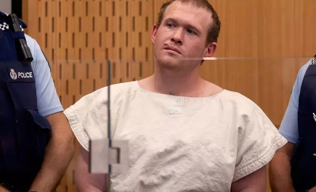FILE - Brenton Tarrant appears in the Christchurch District Court, in Christchurch, New Zealand, March 16, 2019. (Mark Mitchell/Pool Photo via AP, File)