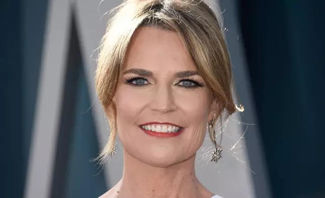 FILE - Savannah Guthrie arrives at the Vanity Fair Oscar Party on Sunday, March 27, 2022, at the Wallis Annenberg Center for the Performing Arts in Beverly Hills, Calif. (Photo by Evan Agostini/Invision/AP, File)