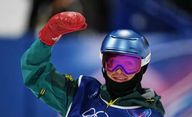 Australia's Scotty James reacts during the men's snowboarding halfpipe qualifications at the 2026 Winter Olympics, in Livigno, Italy, Wednesday, Feb. 11, 2026. (AP Photo/Abbie Parr)