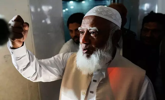 Jamaat-e-Islami leader Shafiqur Rahman arrives to cast his vote at a polling station during parliamentary election in Dhaka, Bangladesh, Thursday, Feb. 12, 2026. (AP Photo/Anupam Nath)