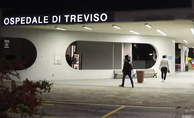 General view of Ca' Foncello Hospital in Treviso, Italy, Sunday, Feb. 8, 2026, where U.S. skier Lindsey Vonn is hospitalized with a broken leg after crashing during the women's downhill competition at the Milan-Cortina Olympics. (Paola Garbuio/LaPresse via AP)