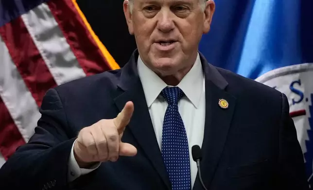 White House border czar Tom Homan holds a news conference at the Bishop Whipple Federal building on Thursday, Jan. 29, 2026 in Minneapolis. (AP Photo/Julia Demaree Nikhinson)