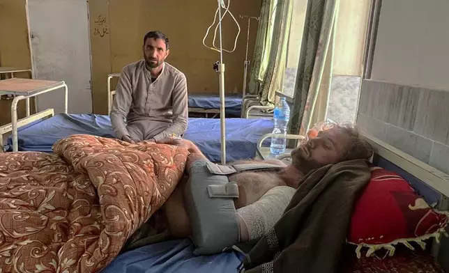 A man, who was injured in the overnight cross border fighting between Pakistan and Afghan forces, receives treatment at a hospital in Khar, in Bajaur, a district of Pakistan's Khyber Pakhtunkhwa province bordering with Afghanistan, Friday, Feb. 27, 2026. (AP Photo/Anwarullah Khan)