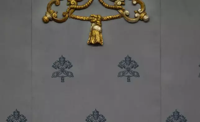 Cardinal Mauro Gambetti, Archpriest of the Papal Basilica of St. Peter and President of the Fabric of St. Peter, talks to journalists during a press conference presenting the Initiatives for the 400th anniversary of the dedication of St. Peter's Basilica at the Vatican, Monday, Feb. 16, 2026. (AP Photo/Gregorio Borgia)