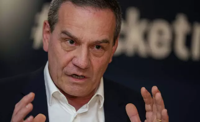 ArianeGroup Chief Technical Officer Hervé Gilibert talks to the Associated Press, in Paris, Wednesday, Feb. 4, 2026. (AP Photo/Thibault Camus)