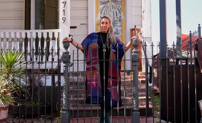 Angelique Roche, author of an upcoming Book "First Freedom: The Story of Opal Lee and Juneteenth," poses for a portrait at the Ashe Cultural Arts Center, Thursday, Jan. 29, 2026, in New Orleans. (AP Photo/Gerald Herbert)