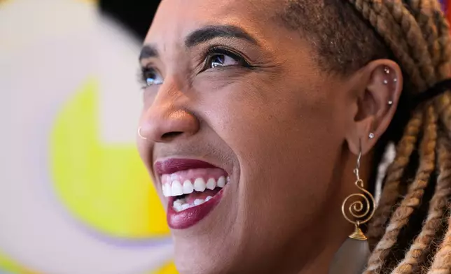 Angelique Roche, author of an upcoming Book "First Freedom: The Story of Opal Lee and Juneteenth," poses for a portrait at the Ashe Cultural Arts Center, Thursday, Jan. 29, 2026, in New Orleans. (AP Photo/Gerald Herbert)