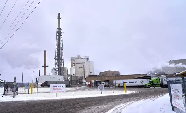 The Ahlstrom paper mill in Rhinelander, Wis., on Friday, Dec. 5, 2025 (AP Photo/Morry Gash)