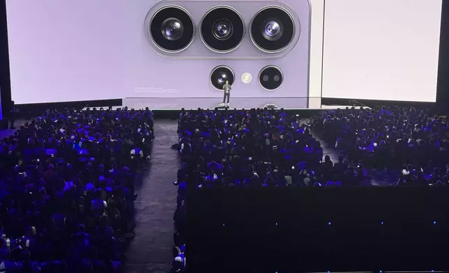 Samsung unveils its latest Galaxy smartphones during a showcase in San Francisco on Wednesday, Feb. 25, 2026. (AP Photo/Haven Daley)