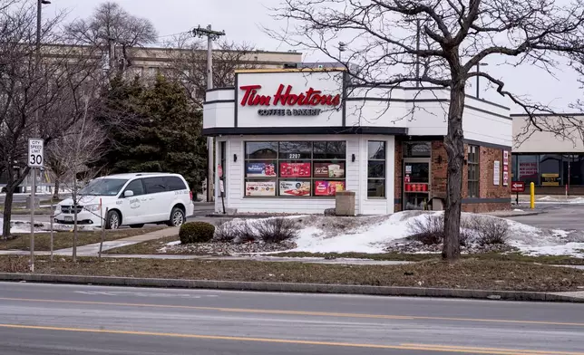A vehicle rests in the parking lot of a Tim Horton's Coffee and Bakery shop, Friday, Feb. 27, 2026, in Buffalo, N.Y., the site where Nurul Amin Shah Alam, was dropped off after being released by Border Patrol agents last week. (AP Photo/Craig Ruttle)