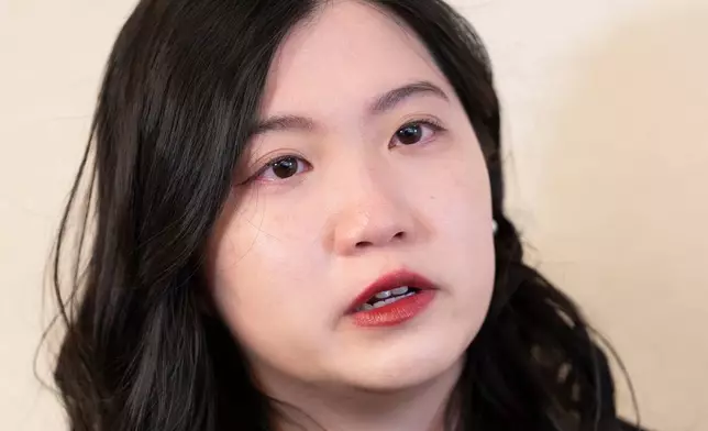 Hong Kong activist in exile Anna Kwok speaks in Washington, Friday, Feb. 27, 2026. (AP Photo)