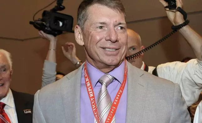 FILE - In this May 21, 2010, file photo, WWE Chairman and Chief Executive Officer Vince McMahon is shown at the Connecticut Republican Convention in Hartford, Conn. (AP Photo/Jessica Hill, File)