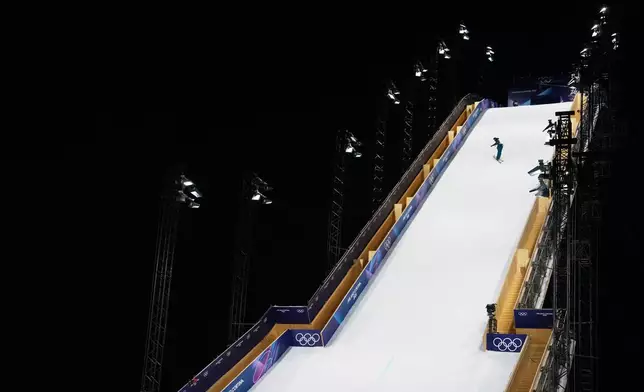 Norway's Sebastian Schjerve competes during the men's freestyle skiing big air qualifications at the 2026 Winter Olympics, in Livigno, Italy, Sunday, Feb. 15, 2026. (AP Photo/Julia Demaree Nikhinson)