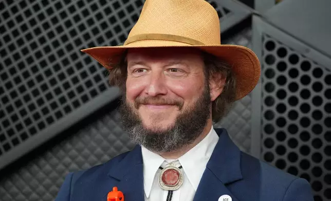 Justin Vernon arrives at the 68th annual Grammy Awards on Sunday, Feb. 1, 2026, in Los Angeles. (Photo by Jordan Strauss/Invision/AP)