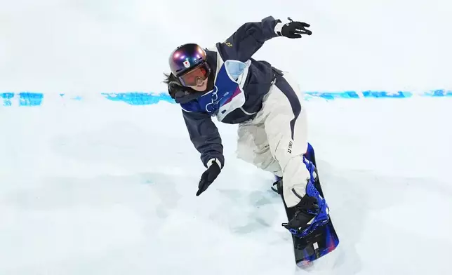 Japan's Kokomo Murase competes during the women's snowboarding big air finals at the 2026 Winter Olympics, in Livigno, Italy, Monday, Feb. 9, 2026. (AP Photo/Abbie Parr)