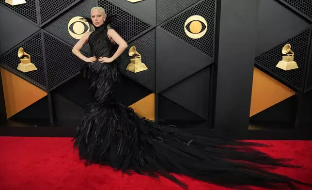 Lady Gaga arrives at the 68th annual Grammy Awards on Sunday, Feb. 1, 2026, in Los Angeles. (Photo by Jordan Strauss/Invision/AP)