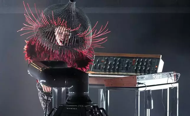 Lady Gaga performs "Abracadabra" during the 68th annual Grammy Awards on Sunday, Feb. 1, 2026, in Los Angeles. (AP Photo/Chris Pizzello)