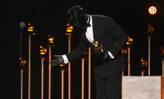 Gesaffelstein accepts the award for best remixed recording for "Abracadabra - Gesaffelstein Remix" during the 68th annual Grammy Awards on Sunday, Feb. 1, 2026, in Los Angeles. (AP Photo/Chris Pizzello)