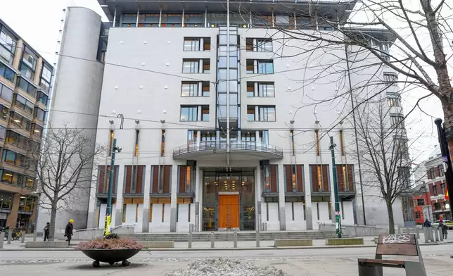 Exterior view of the Oslo courthouse in Oslo, Norway, Monday, Feb. 2, 2026. (Lise Aserud/NTB Scanpix via AP)