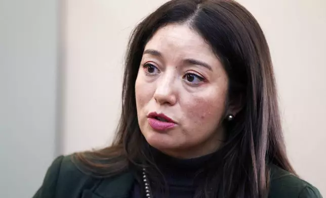 Democratic state Rep. Andrea Romero of Santa Fe, N.M., talks about launching a bipartisan truth commission into activity at a secluded desert ranch where financier and sex offender Jeffrey Epstein once entertained guests, and whether local authorities looked the other way, on Tuesday, Feb. 17, 2026, at the state Capitol in Santa Fe. (AP Photo/Morgan Lee)