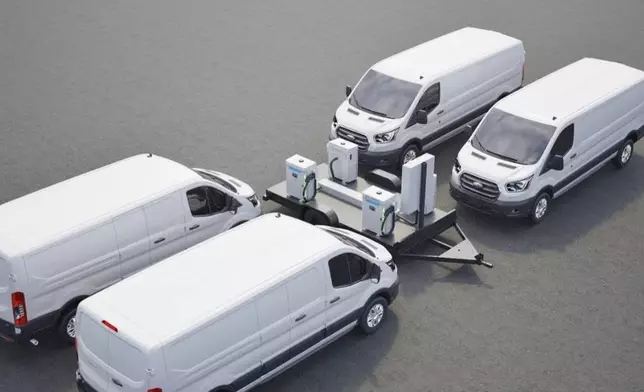 e-Boost Mobile PureCharging Light Duty with four dual port 60KW Heliox EV Chargers