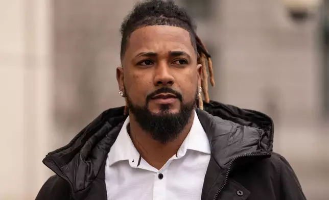 Cleveland Guardians' Emmanuel Clase arrives at Brooklyn federal court, Wednesday, Feb. 18, 2026, in New York. (AP Photo/Yuki Iwamura)