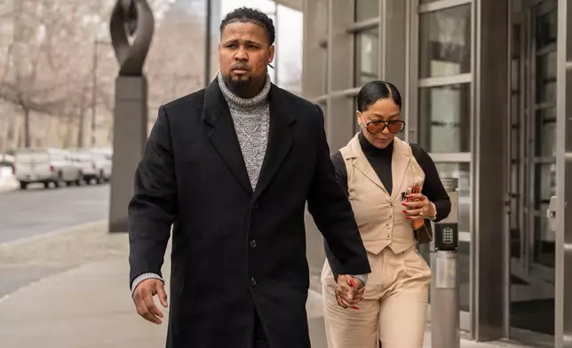 Cleveland Guardians' Luis Ortiz leaves Brooklyn federal court, Wednesday, Feb. 18, 2026, in New York. (AP Photo/Yuki Iwamura)