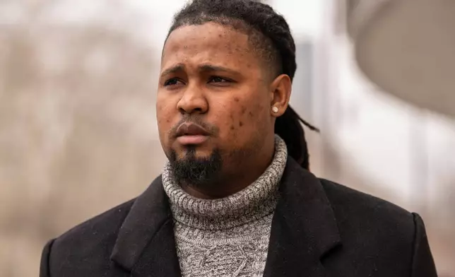 Cleveland Guardians' Luis Ortiz leaves Brooklyn federal court, Wednesday, Feb. 18, 2026, in New York. (AP Photo/Yuki Iwamura)